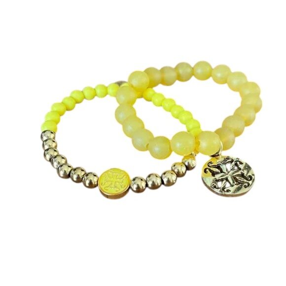 Rustic Cuff Lemon Drops Set of Two Stretch Silicone Logo Bracelets - Picture 1 of 3
